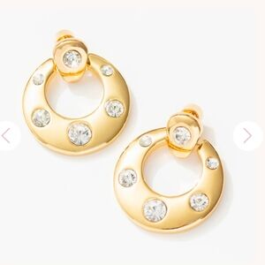 Frasier Sterling Northern Lights Knockers in Clear 14k Gold Plated New